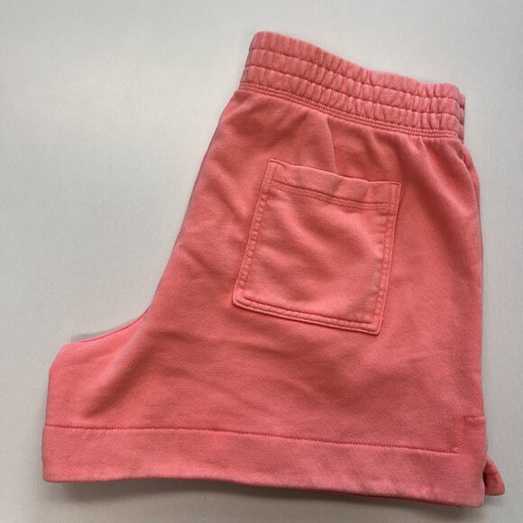 NWOT, aerie High Waisted Sun's Out Fleece Short Coral - Picture 3 of 3